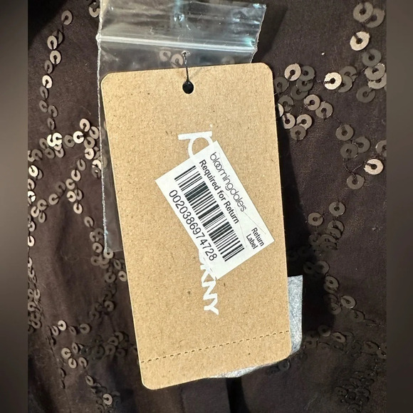 NWT PURE DKNY Black Large Snap Collared Shirt With Collar Cotton Knit - Picture 3 of 13